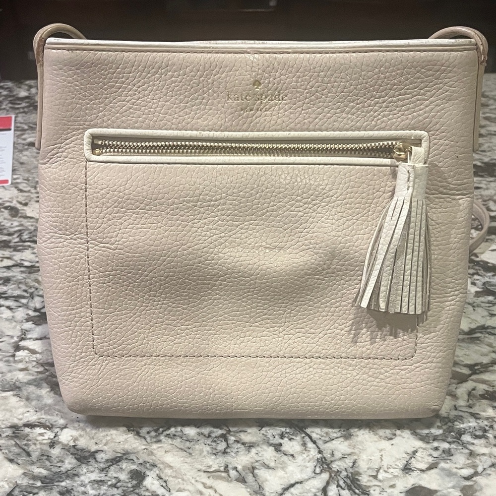 Kate Spade Light Beige Crossbody Bag with Tassel
